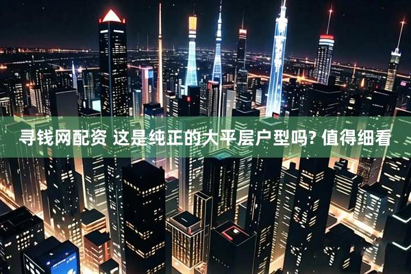寻钱网配资 这是纯正的大平层户型吗? 值得细看