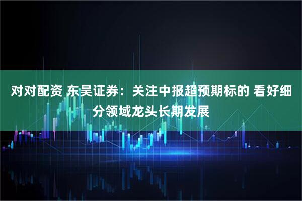 对对配资 东吴证券：关注中报超预期标的 看好细分领域龙头长期发展